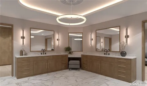 a view of a swimming pool with a yard