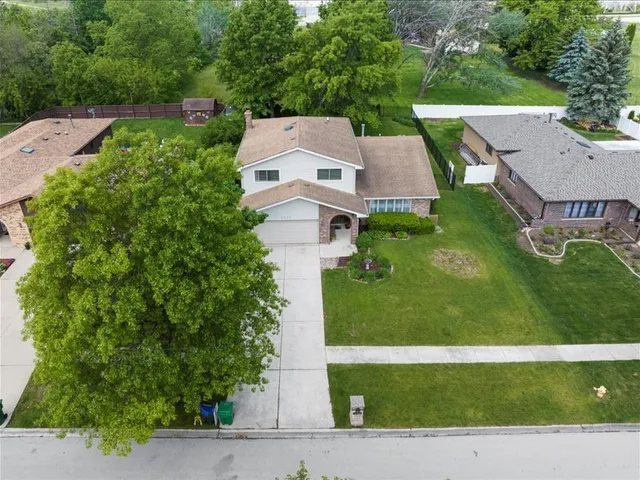 an aerial view of a house