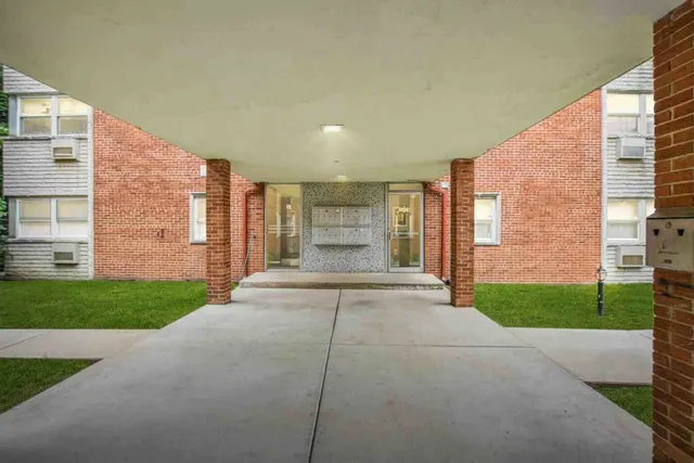 a spacious bathroom with a outdoor space