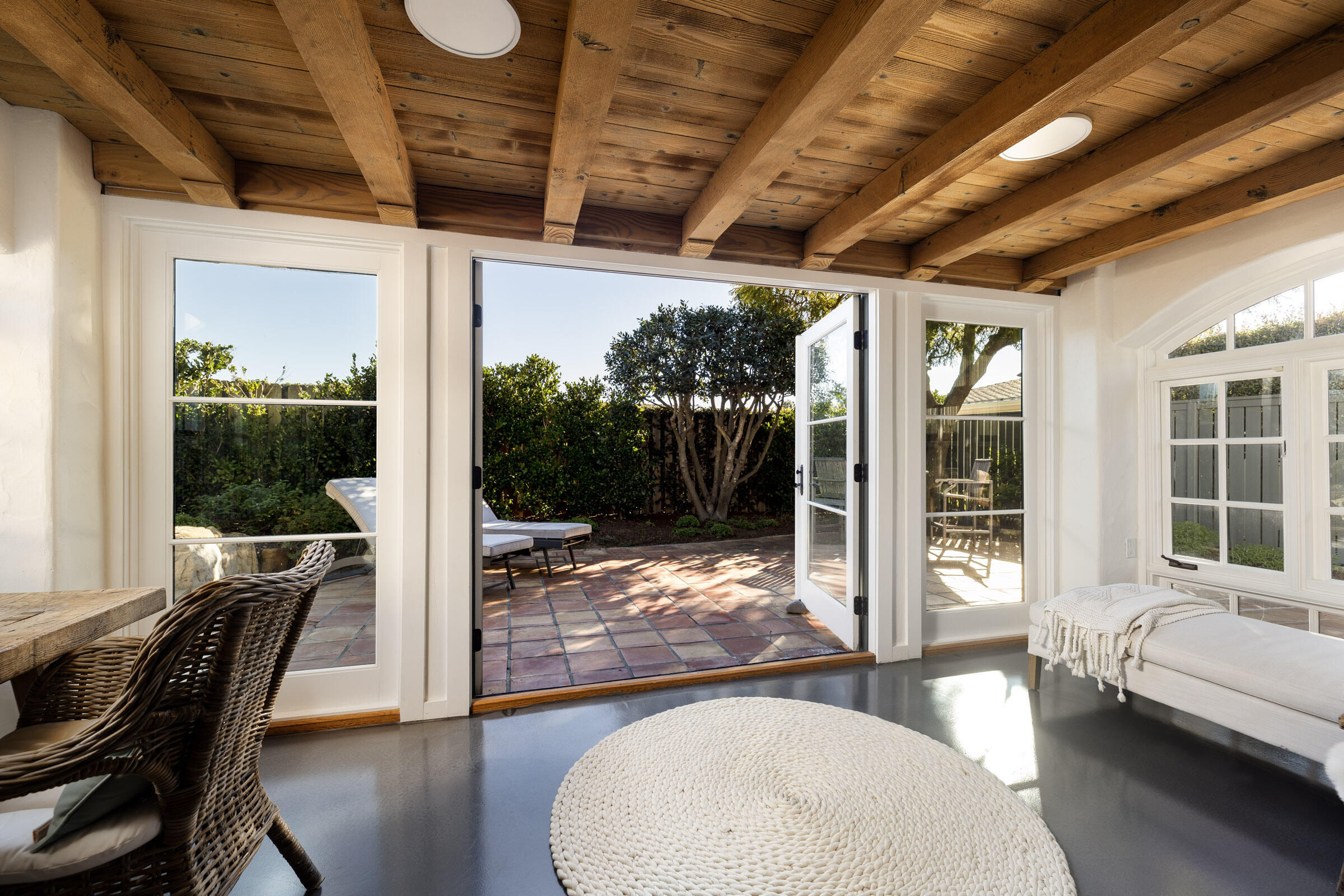 1933 Mission Ridge Road Santa Barbara, CA 93103 - Photo 20 of 30 a view of a dining room with furniture wooden floor and a potted plant