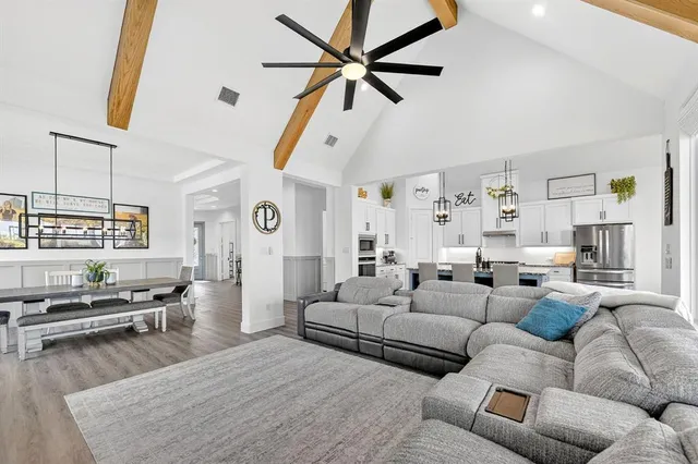 a living room with furniture