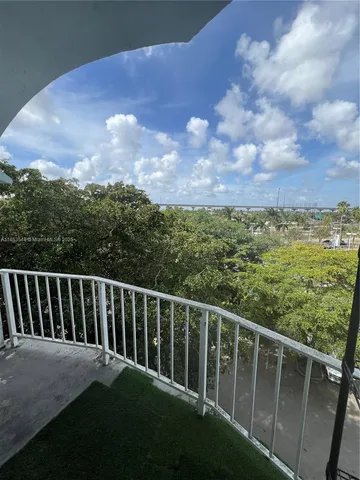 a view of a city from a balcony