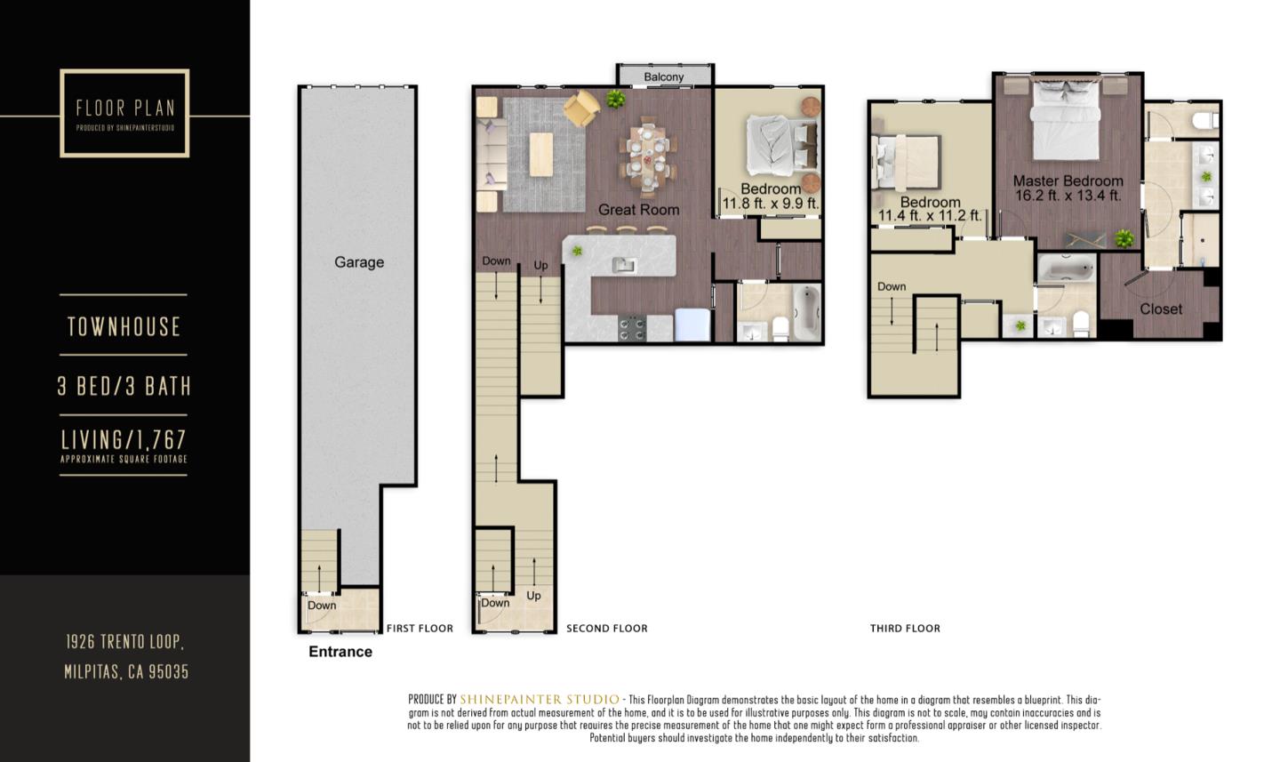 1926 Trento Loop Milpitas, CA 95035 - Photo 42 of 43 a picture of a floor plan