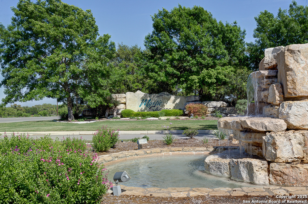 100 Sweet Clover Drive Spring Branch, TX 78070 - Photo 26 of 31 a view of a backyard with water fountain and plants