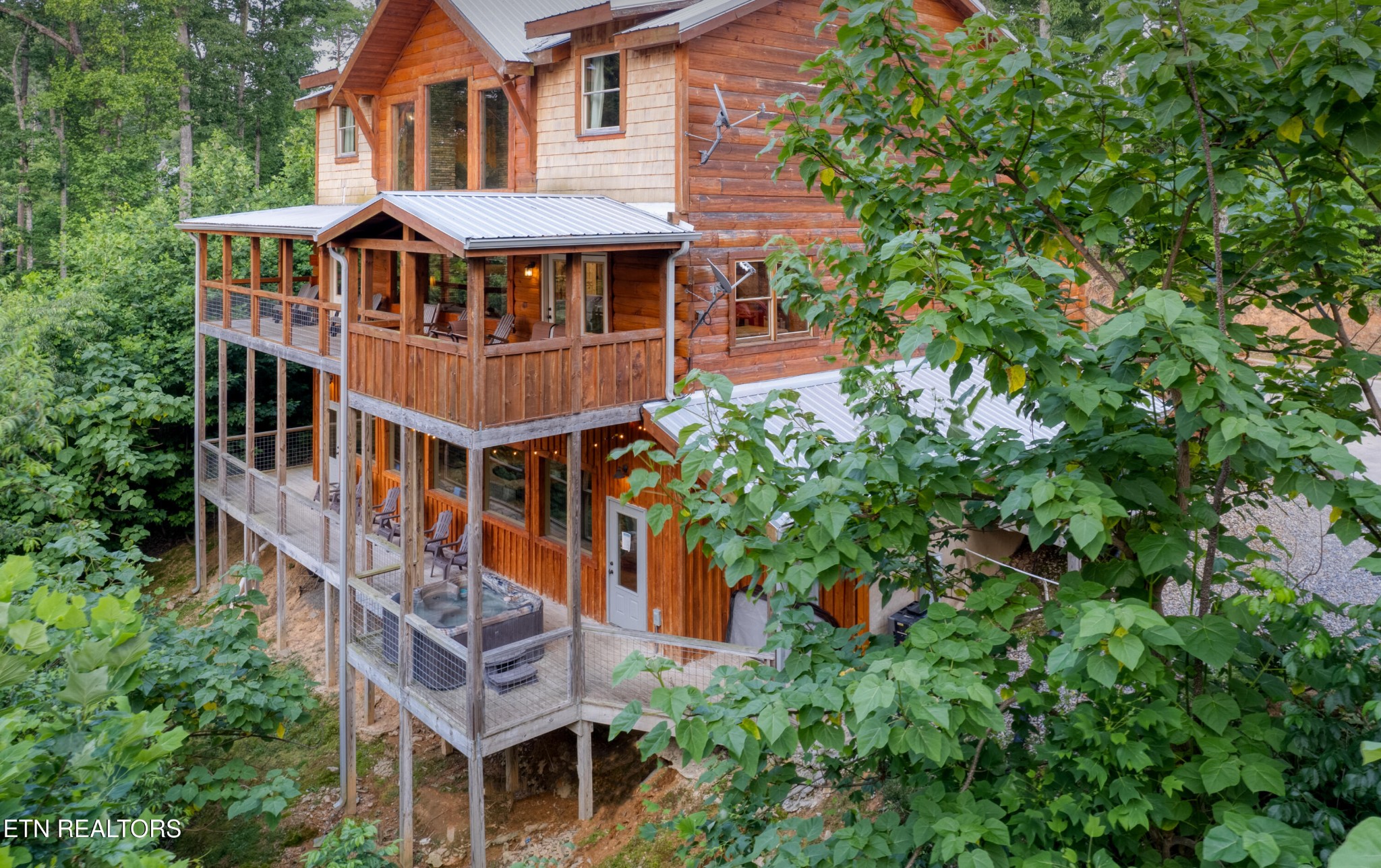 809 Pinecrest Way Sevierville, TN 37862 - Photo 57 of 60 an aerial view of a house with a yard and balcony