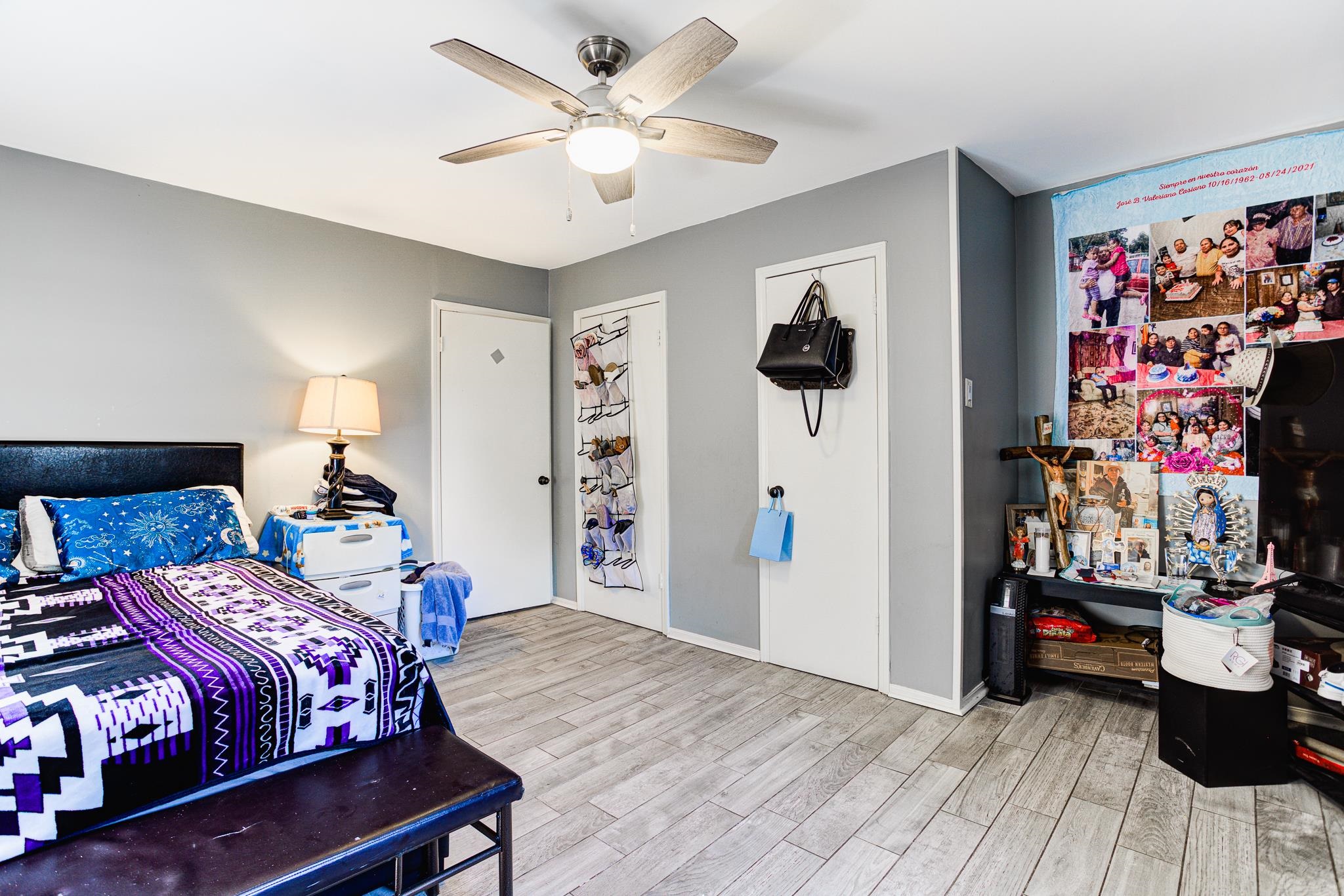 3663 Rhea Avenue Memphis, TN 38122 - Photo 8 of 15 Bedroom featuring light wood-style flooring and a ceiling fan