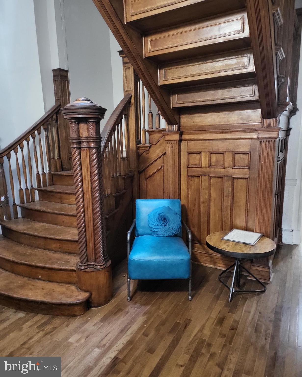 a view of entryway with wooden floor