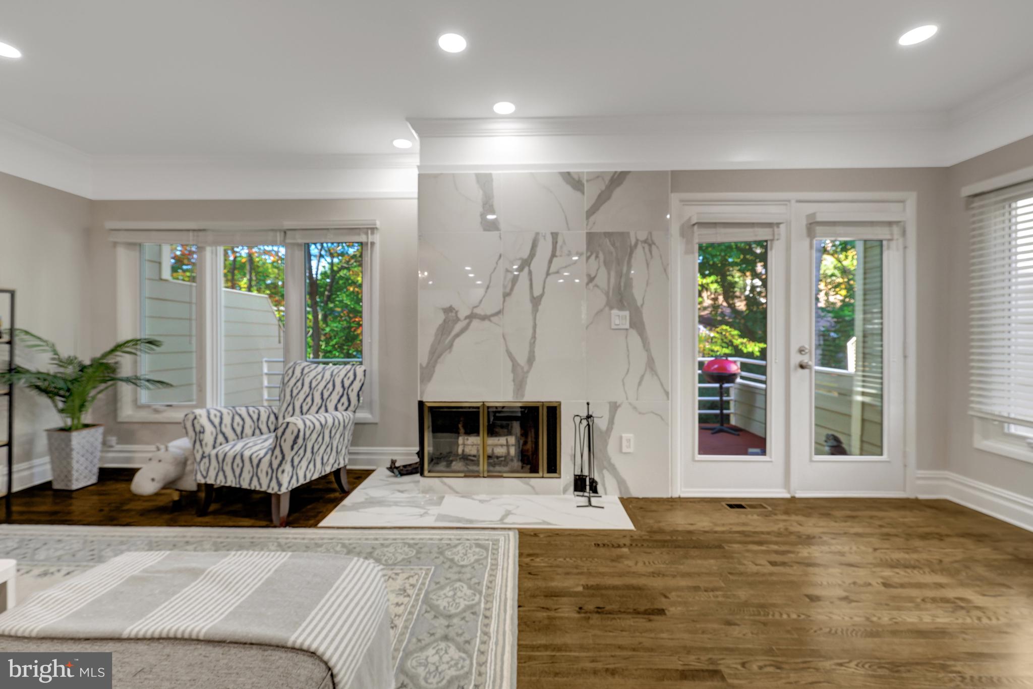 11110 Lakespray Way Reston, VA 20191 - Photo 17 of 60 Wood-burning fireplace & porcelain wall & hearth.