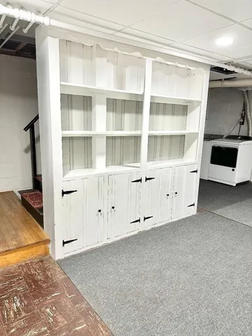 a living room with a couch and a table