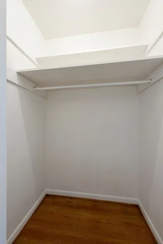 a view of small space with racks on the wall