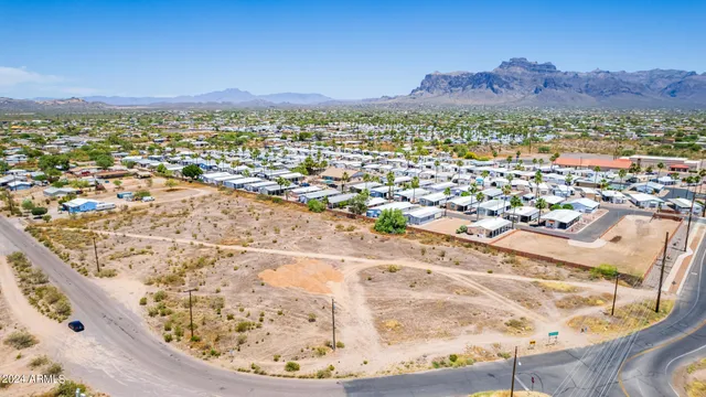 an aerial view of residential houses and outdoor space
