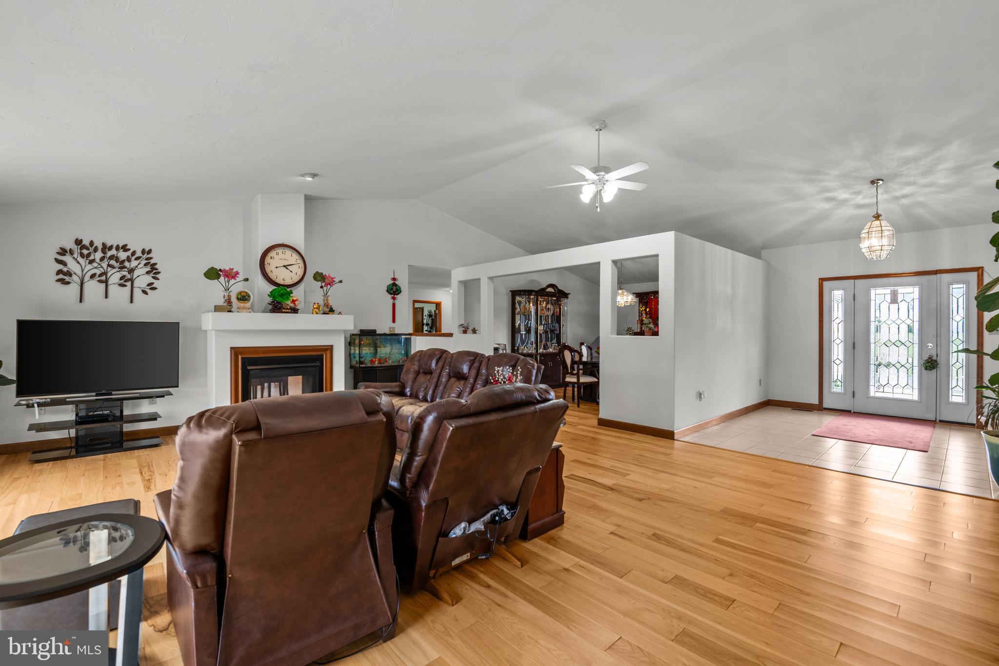 1101 Riverview Drive Reading, PA 19605 - Photo 5 of 67 a living room with furniture a fireplace and a flat screen tv