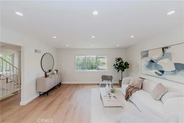 a living room with furniture