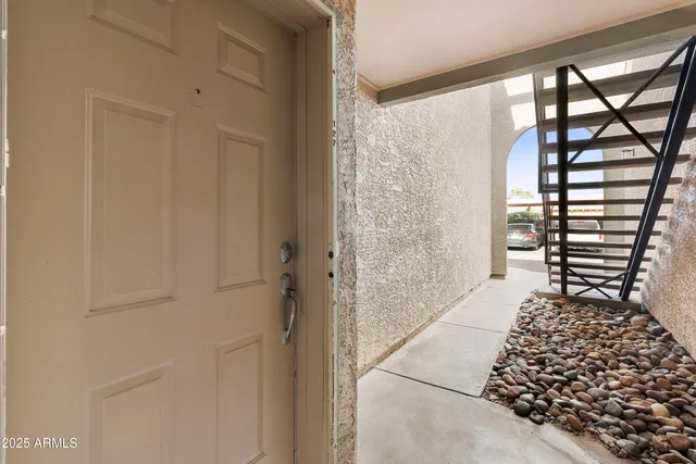 a building outdoor space and filled with furniture