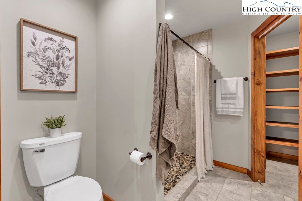 359 Sorrento Falls Road Blowing Rock, NC 28605 - Photo 26 of 46 a bathroom with a toilet and a shower