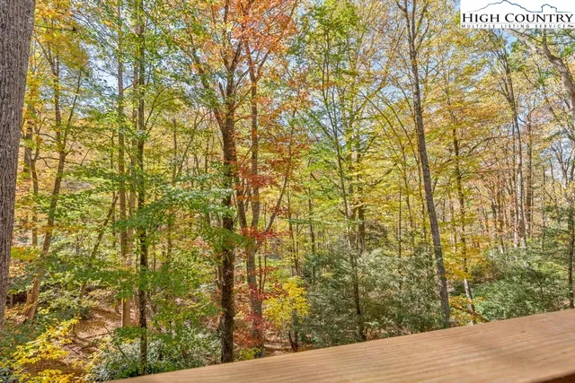 a view of a wooden door and an outdoor space
