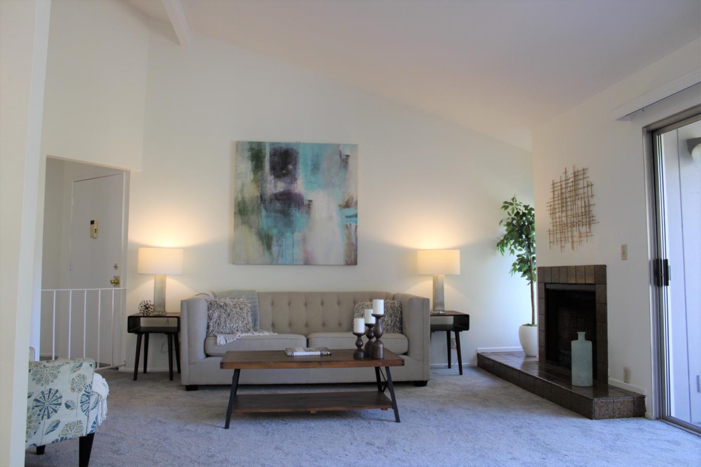2298 Almaden Road, Unit B San Jose, CA 95125 - Photo 4 of 21 a living room with furniture and a fireplace