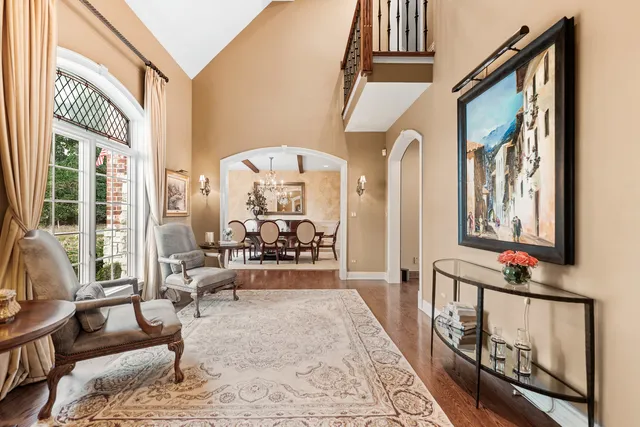 a view of a balcony from door