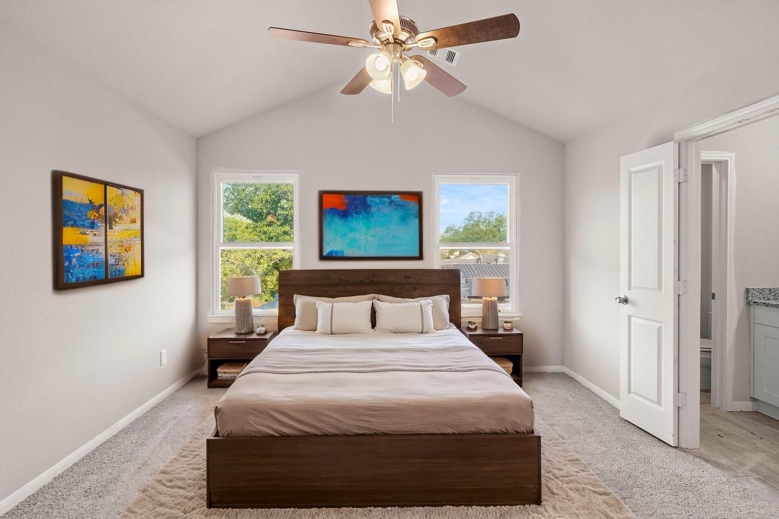 9005 Judwin Street Houston, TX 77075 - Photo 4 of 14 a bedroom with a bed and a painting on the wall