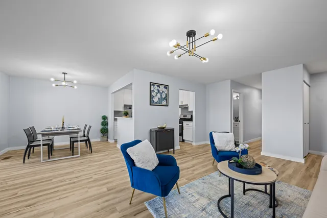 a view of a livingroom and dining room