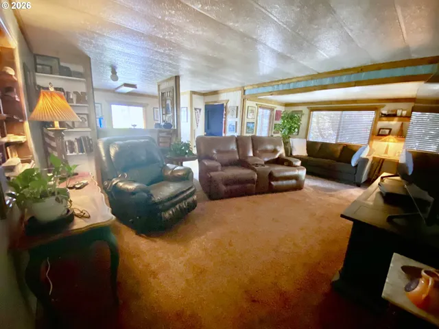 a living room with furniture and a couch