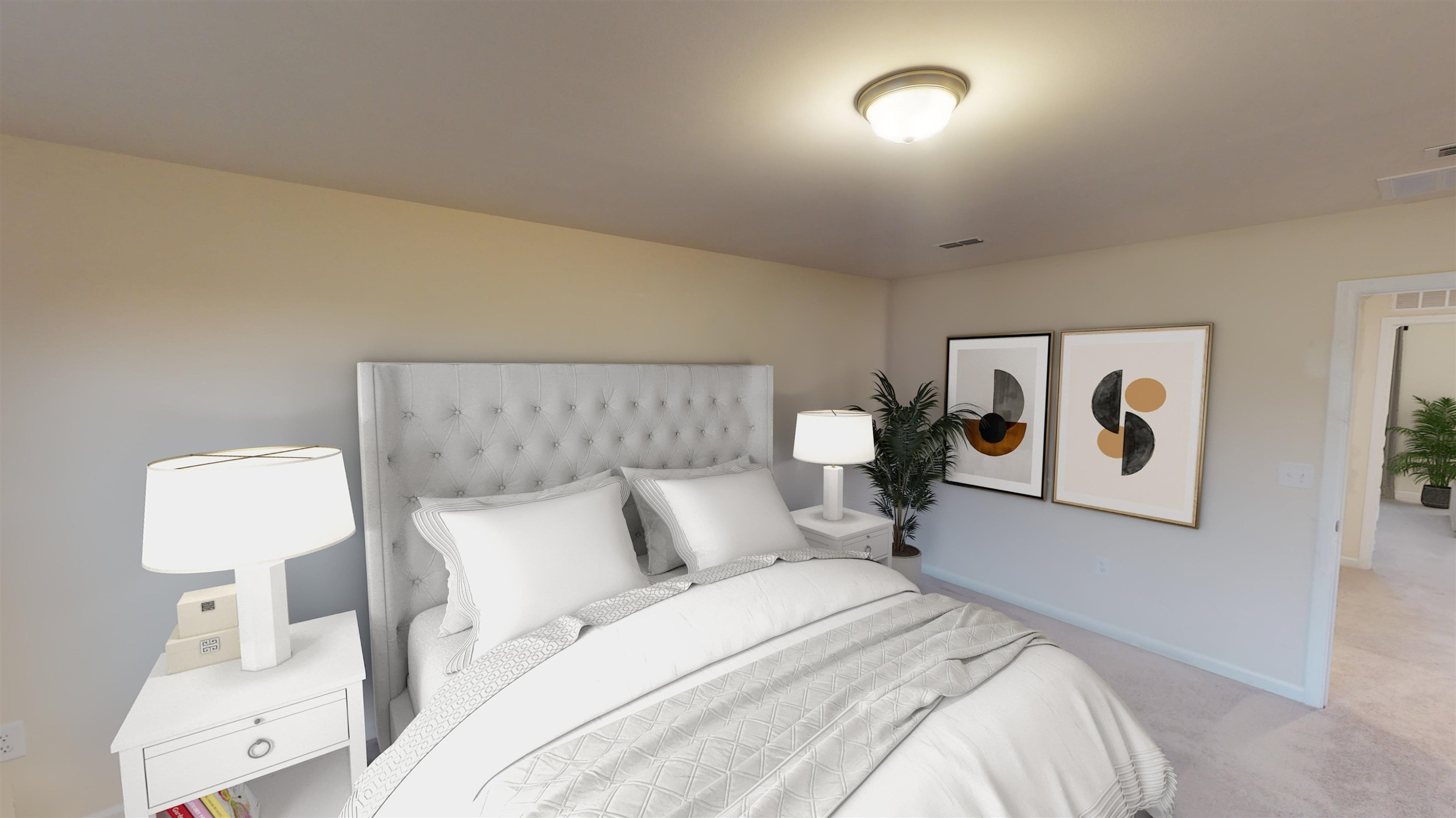 3504 Dragonfly River Raleigh, NC 27604 - Photo 25 of 27 a bedroom with a bed and a lamp with the wooden floor