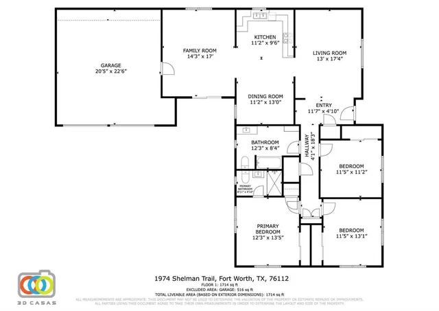 $280,500 | 1974 Shelman Trail, Fort Worth, TX 76112
