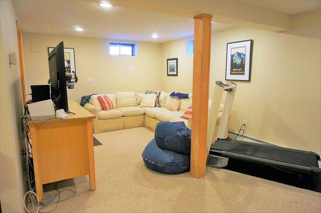 12 Barbara Road Sudbury, MA 01776 - Photo 22 of 26 a living room with furniture and a flat screen tv