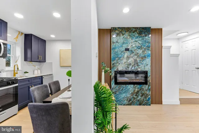 a living room with furniture