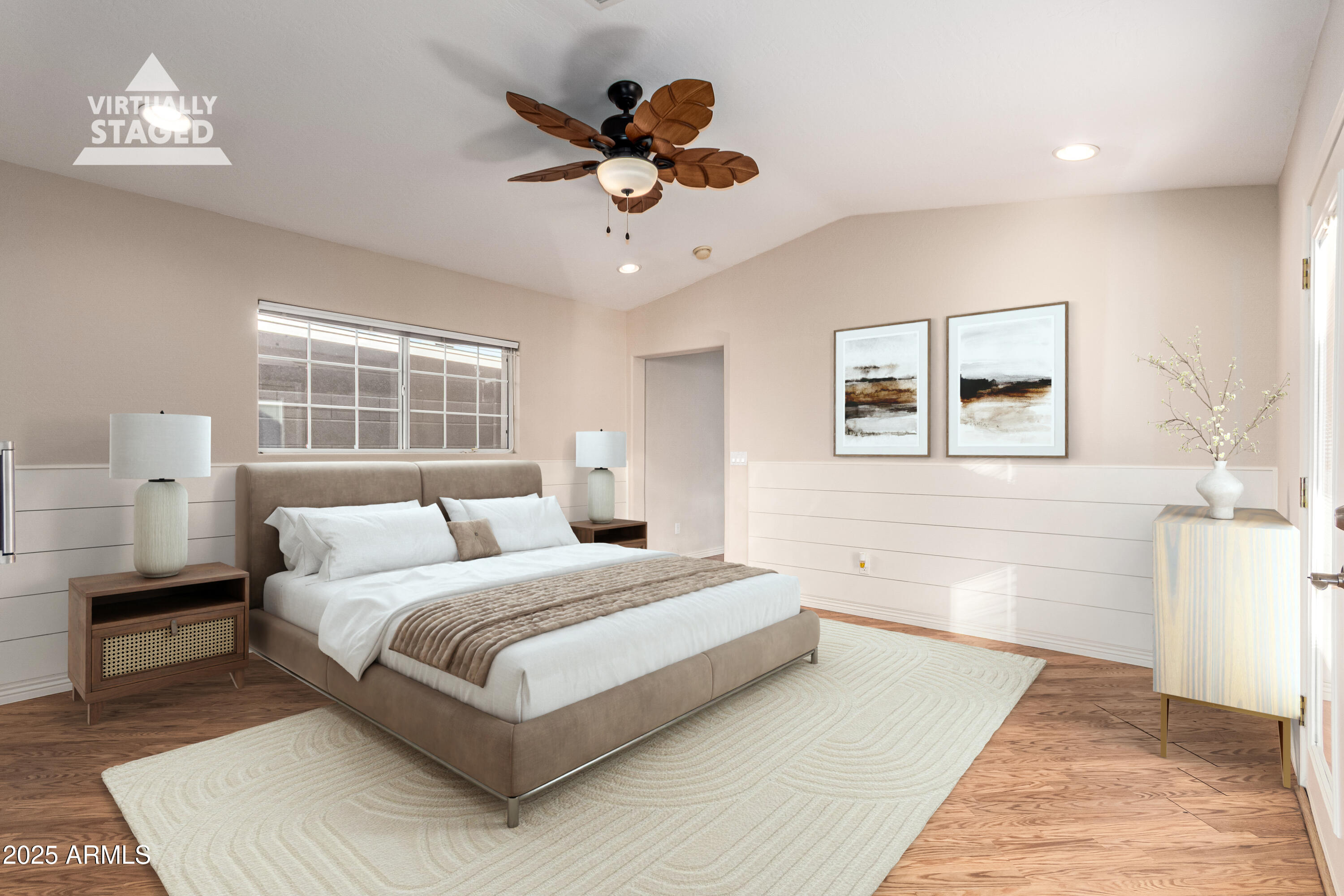 4112 4th Avenue Northwest Phoenix, AZ 85013 - Photo 19 of 39 a bedroom with a large bed chandelier and a window