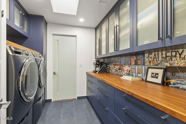 a view of balcony with furniture