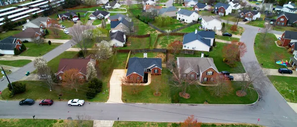 an aerial view of a house