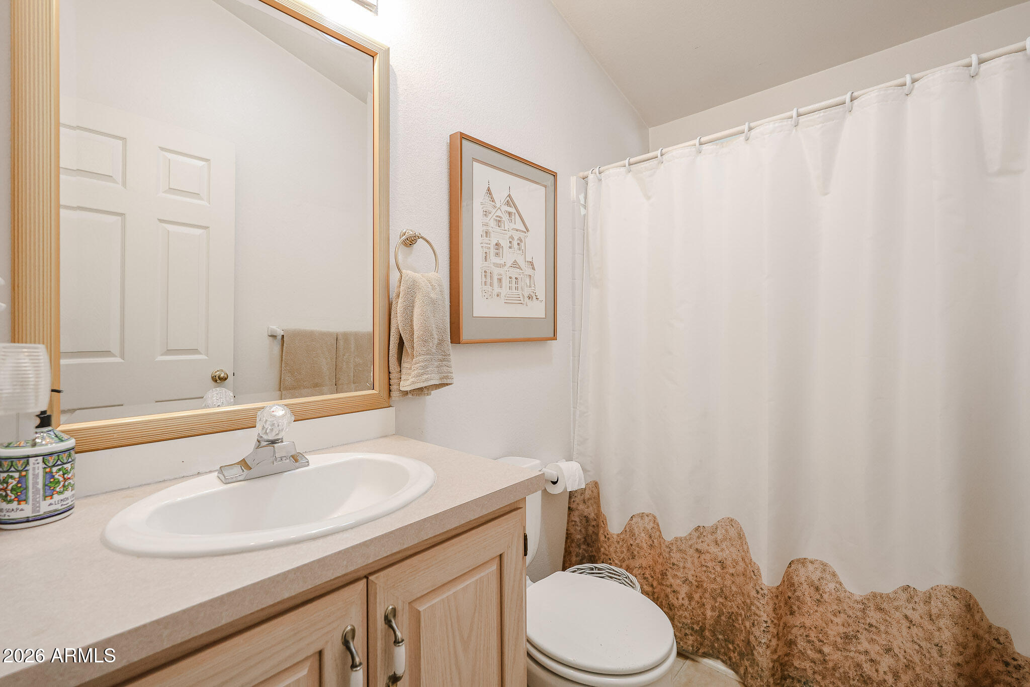 3901 East Pinnacle Peak Road, Unit 270 Phoenix, AZ 85050 - Photo 19 of 27 a bathroom with a sink toilet and vanity