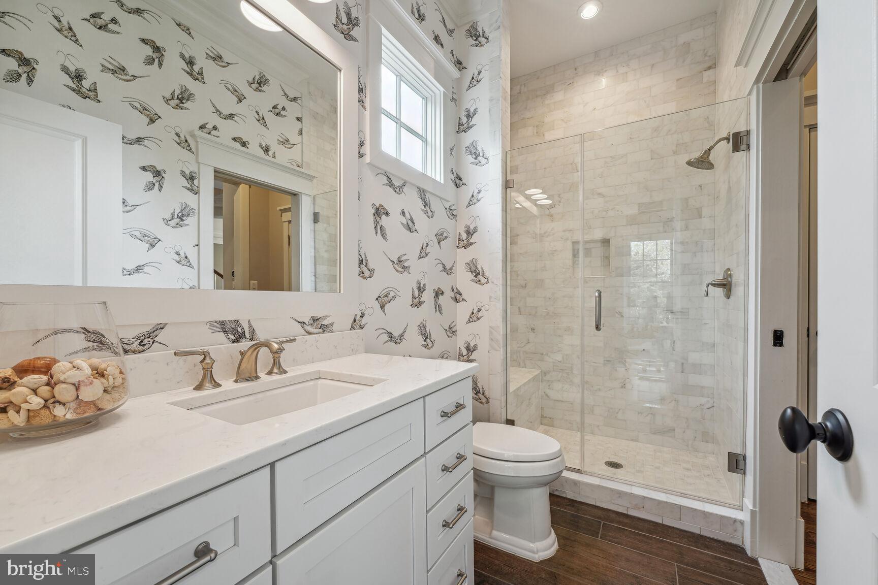 7708 Massena Road Bethesda, MD 20817 - Photo 25 of 78 Custom tile, glass door on main lvl bath