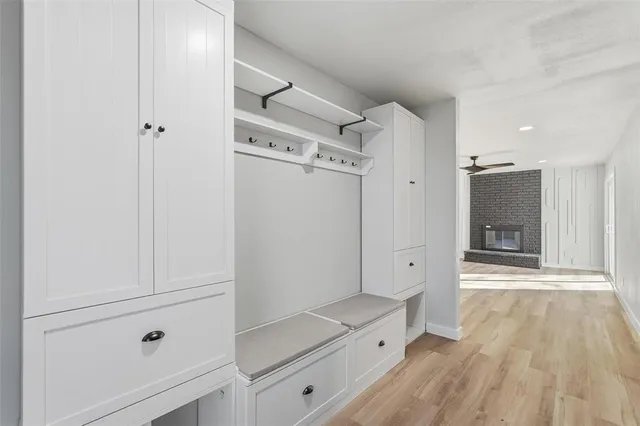 a view of room with hardwood floor