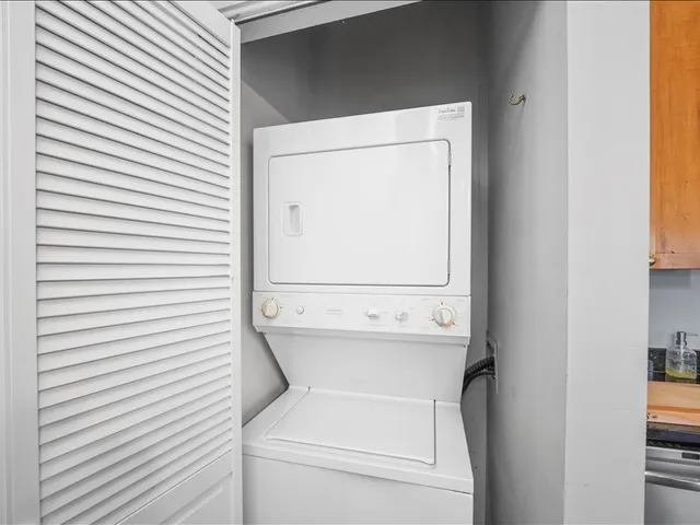 a utility room with a washer and dryer