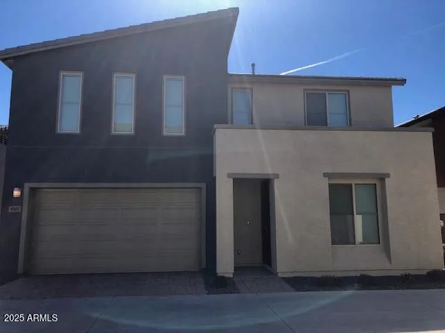 a brick building with a large door