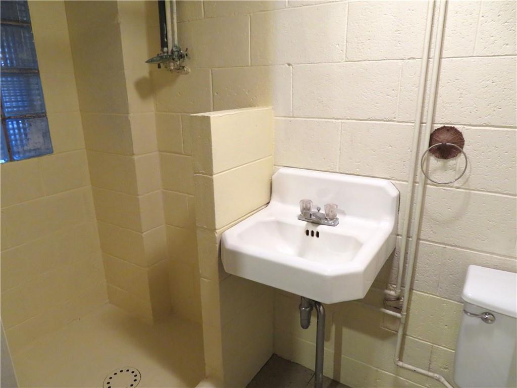 736 Beaver Street Rochester, PA 15074 - Photo 17 of 24 a bathroom with a sink a toilet and a mirror