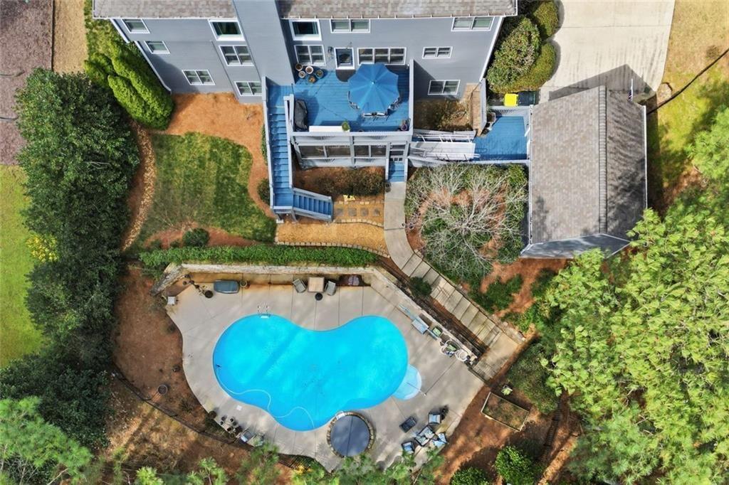 613 Talmadge Lane Canton, GA 30115 - Photo 74 of 84 an aerial view of a house with swimming pool patio and outdoor seating