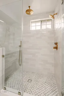 a bathroom with a shower