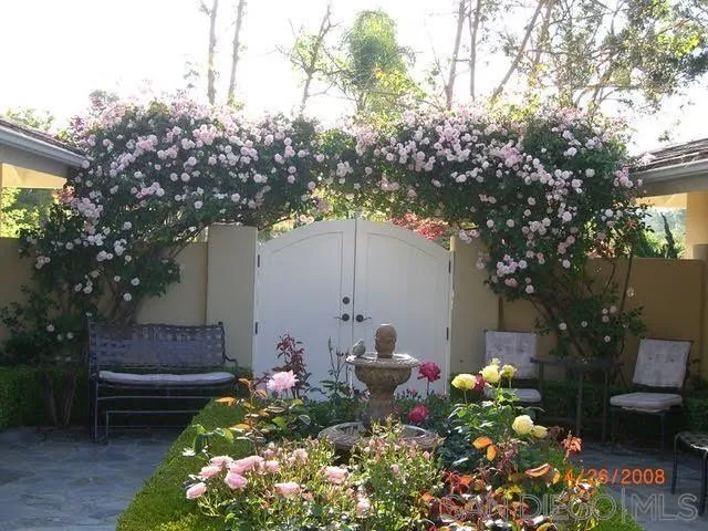 a front view of a house with a yard and covered with tree