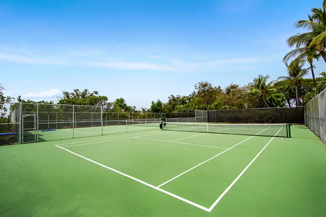 a view of an outdoor space and tennis court