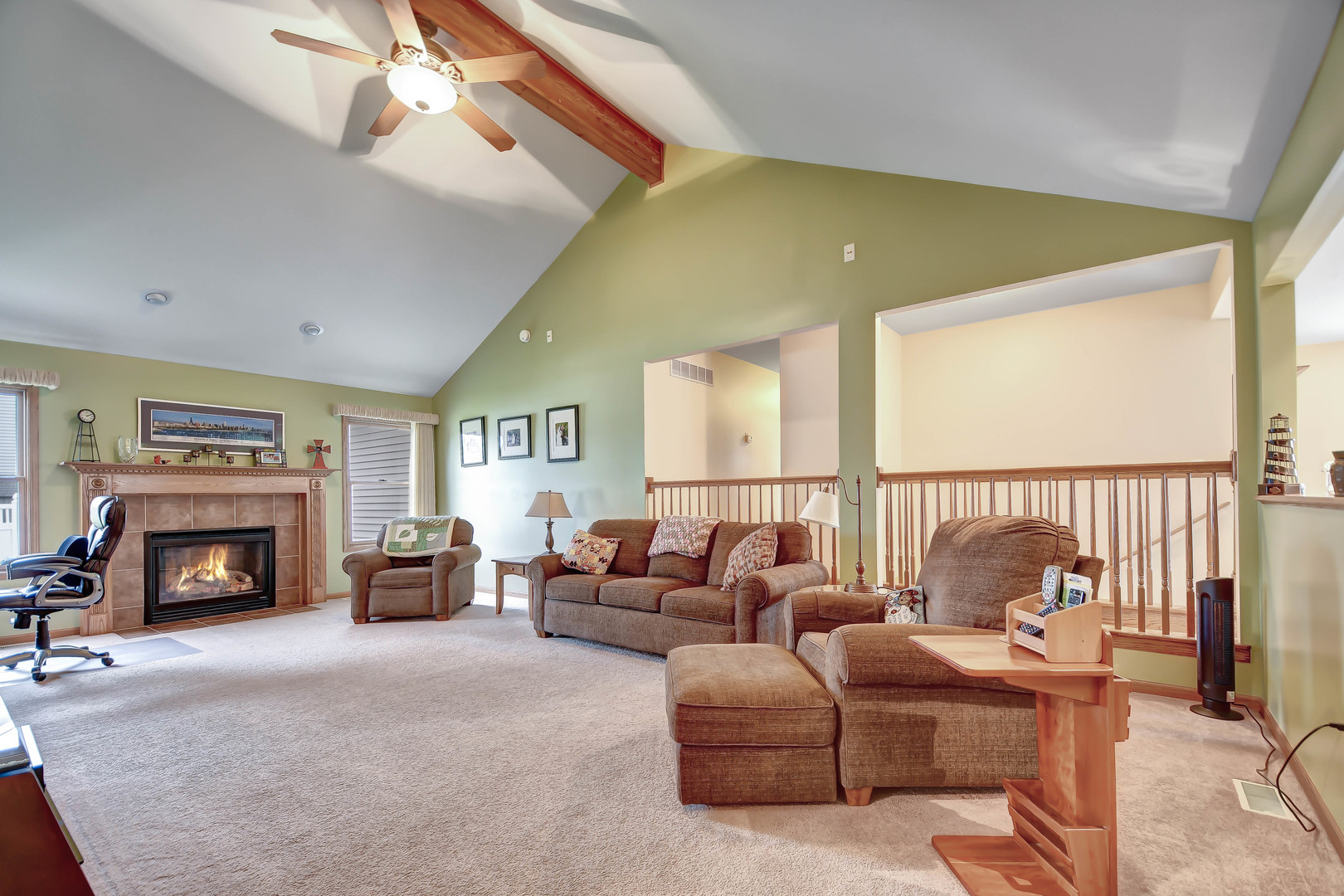 2012 Willow Brook Drive Bourbonnais, IL 60914 - Photo 7 of 33 a living room with furniture and a fireplace