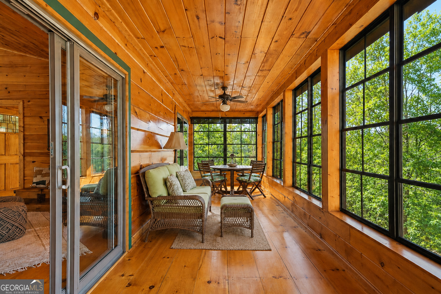266 Chimney Rock Road, Unit 462 Blue Ridge, GA 30513 - Photo 8 of 37 Soak in the ambiance of this rich, warm wood planked sunroom-extra dining and living space