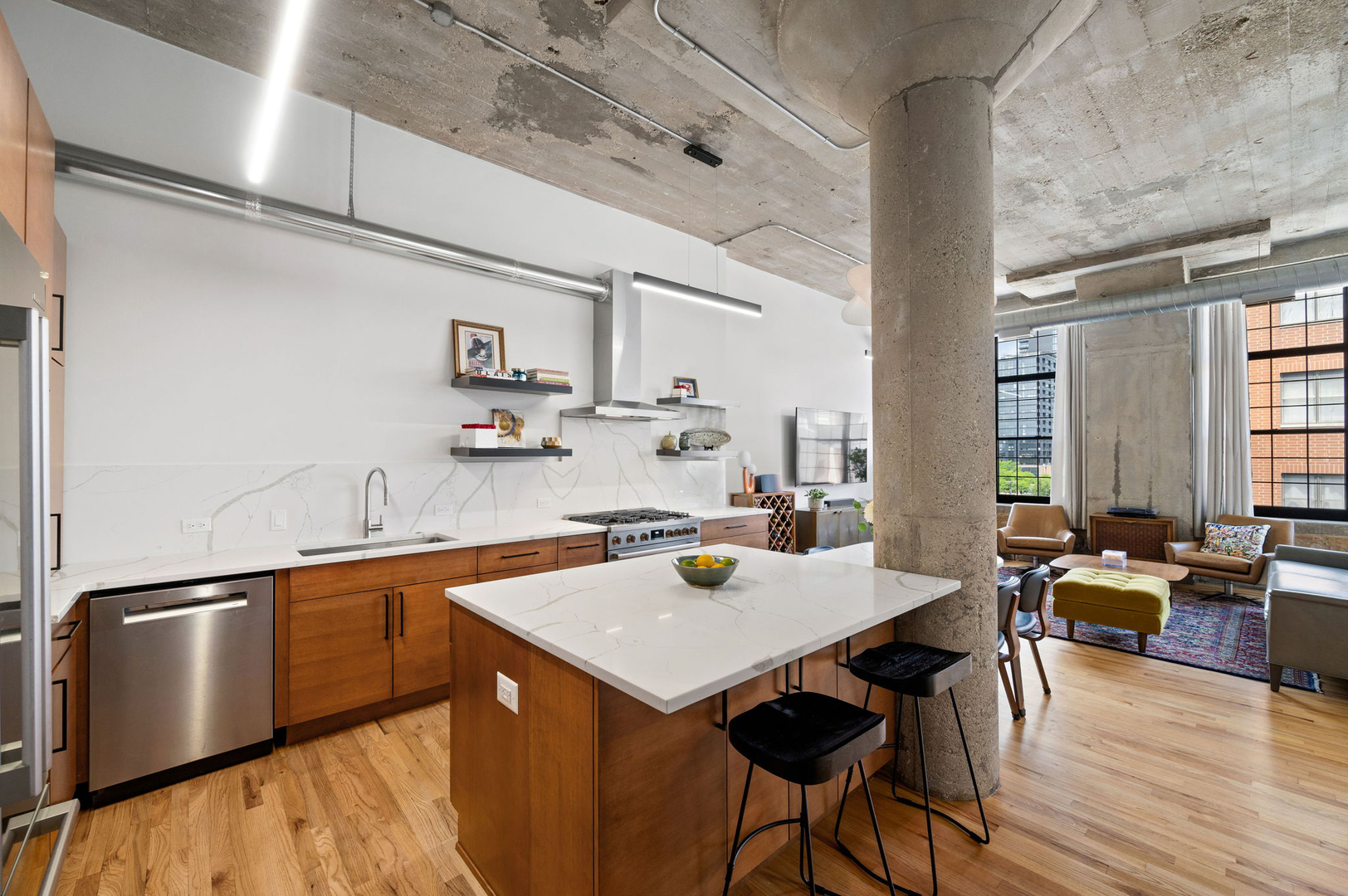 17 North Loomis Street, Unit 4D Chicago, IL 60607 - Photo 8 of 26 a view of kitchen with sink and wooden floor