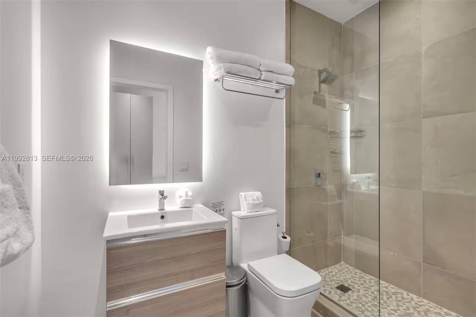 229 Southwest 9th Street, Unit 202 Miami, FL 33130 - Photo 10 of 35 a bathroom with a sink a toilet and shower