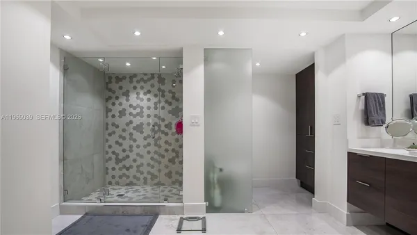 a bathroom with a shower