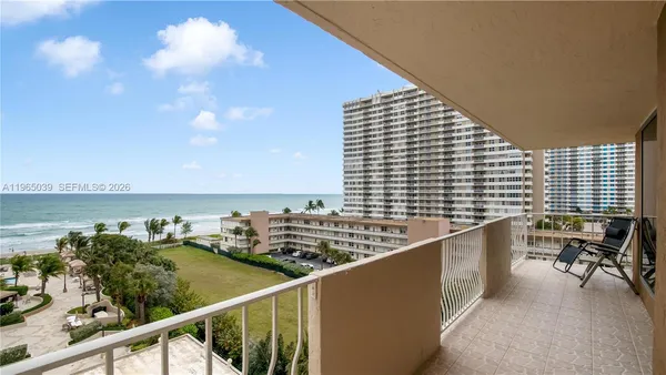 a view of balcony with city view