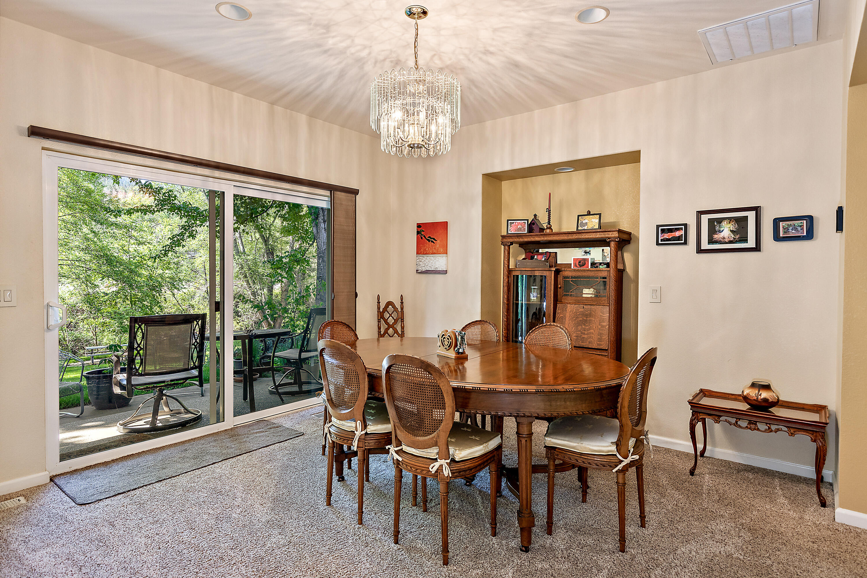 4000 Little Applegate Road Jacksonville, OR 97530 - Photo 14 of 47 a view of a dining room with furniture window and outside view