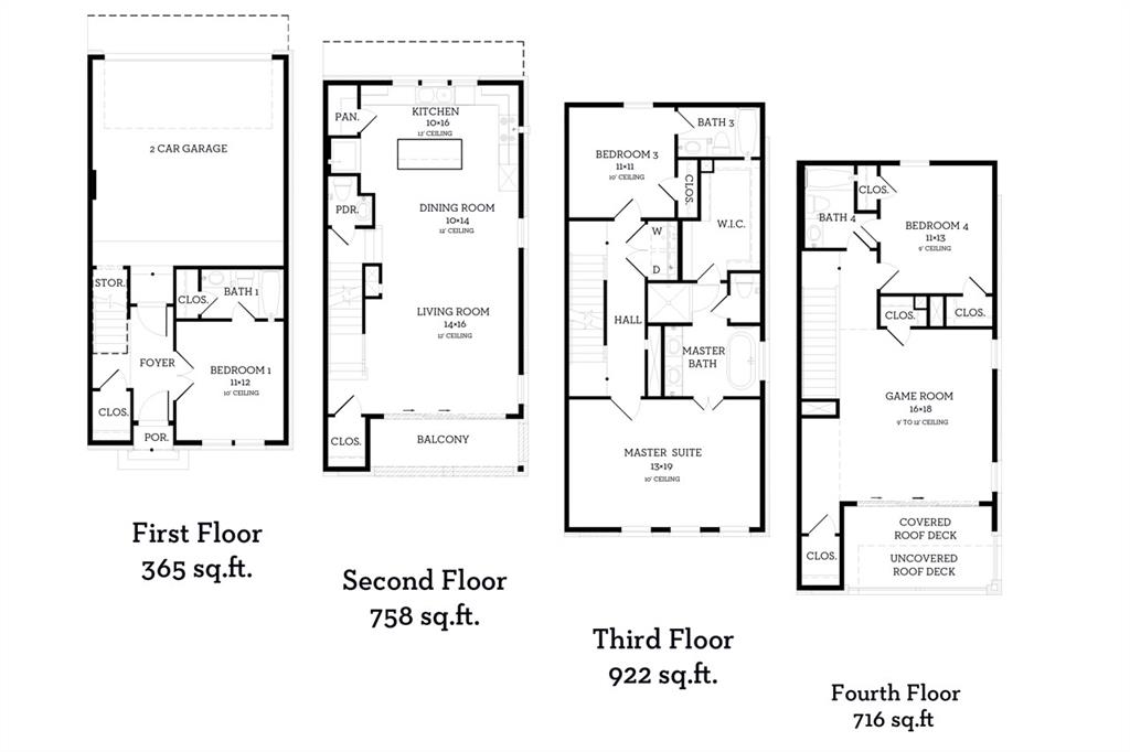14954 Oak Street Addison, TX 75001 - Photo 18 of 18 a picture of a floor plan